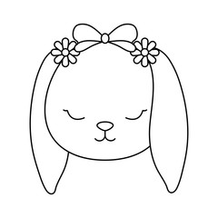 head of cute little bunny baby character