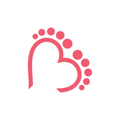 Fototapeta premium love feet massage symbol vector