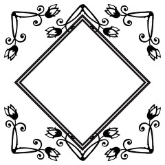 Drawing flower and leaf, for ornate of cards, with template cute. Vector