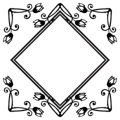 Drawing flower and leaf, for ornate of cards, with template cute. Vector