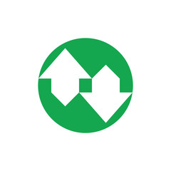 Fototapeta premium linked geometric arrow logo vector