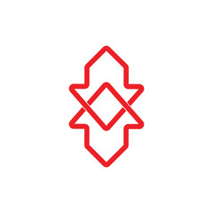 linked geometric arrow logo vector