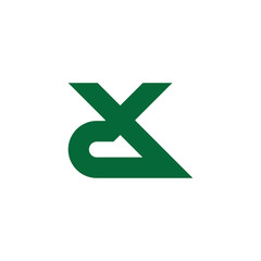 letter xd simple geometric line logo vector