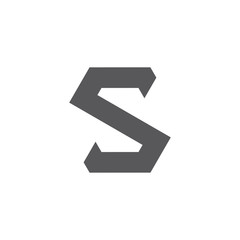 letter s simple line geometric logo vector