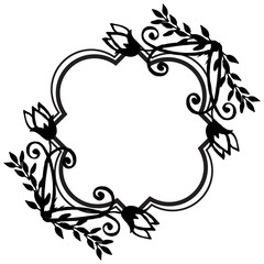 Decorative seamless pattern for card, design cute flower frame. Vector