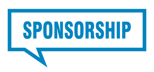 sponsorship sign. sponsorship square speech bubble. sponsorship