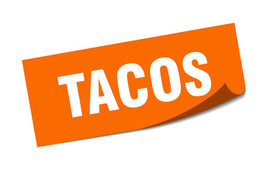 tacos sticker. tacos square isolated sign. tacos