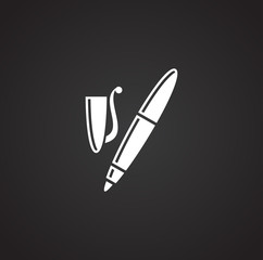 Pen icon on background for graphic and web design. Simple illustration. Internet concept symbol for website button or mobile app.