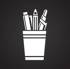 Pen icon on background for graphic and web design. Simple illustration. Internet concept symbol for website button or mobile app.