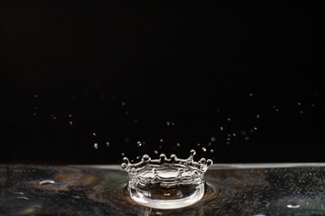 Drop of water, transparent water drop, water splash close-up