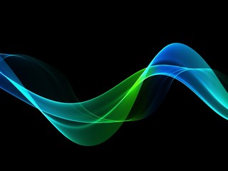 Abstract blue fand green low wave background