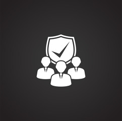 Insurance related icon on background for graphic and web design. Simple illustration. Internet concept symbol for website button or mobile app.