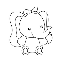 cute little elephant baby character