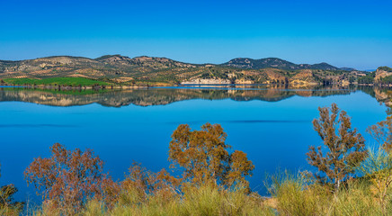 Lake Embalse del Guadalhorce, Ardales Reservoir, Malaga, Andalusia, Spain