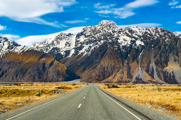 Exciting views in the national park area, mount cook, New Zealand.