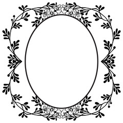 Ornament vintage flower, with unique frame, for decoration of cards. Vector