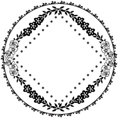 Ornament vintage flower, with unique frame, for decoration of cards. Vector