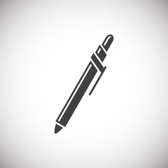 Pen icon on background for graphic and web design. Simple illustration. Internet concept symbol for website button or mobile app.