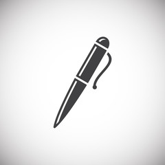 Pen icon on background for graphic and web design. Simple illustration. Internet concept symbol for website button or mobile app.