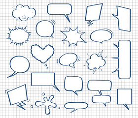 Big Set of blank talking bubbles. Vector illustration