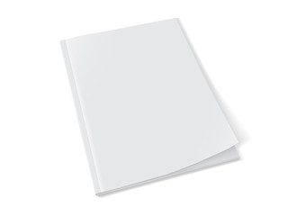 white magazine on white background mock up 