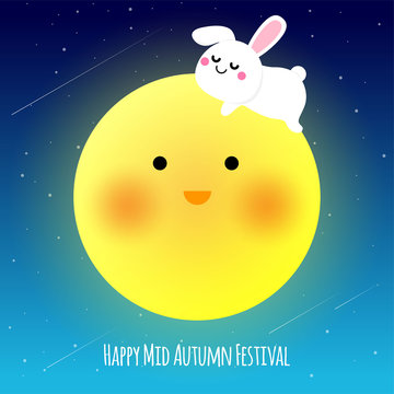 happy mid autumn festival illustraion