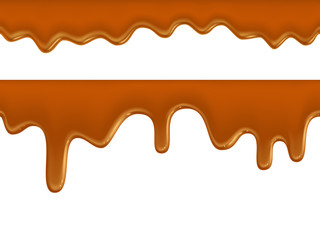 seamless flowing caramel texture on white background
