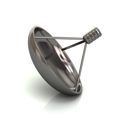 Silver satelite antenna icon symbol 3d illustration
