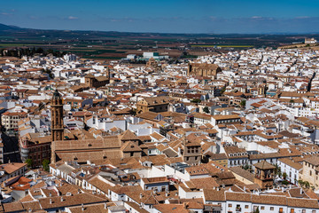 Obraz premium San Sebastian church tower in Antequera, Malaga Province, Andalusia, Spain