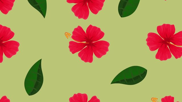 exotic leafs and flowers tropical pattern