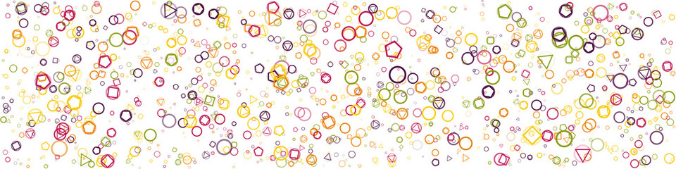 Abstract Generative Art color distributed donut figures background illustration