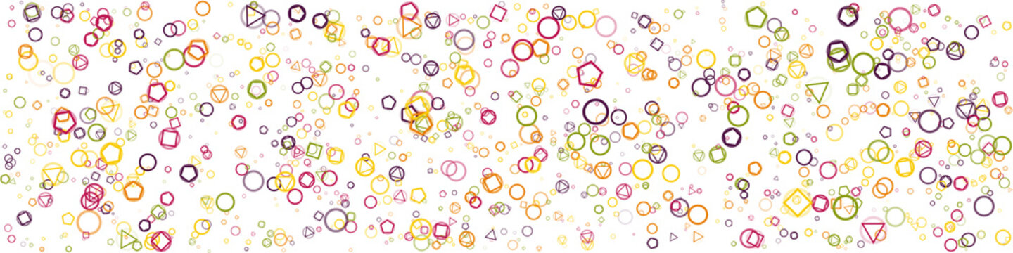 Abstract Generative Art color distributed donut figures background illustration