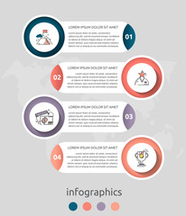 Vector infographic flat template circles for four label, diagram, graph, presentation. Business concept with 4 options. For content, flowchart, step for step, timeline, workflow, marketing