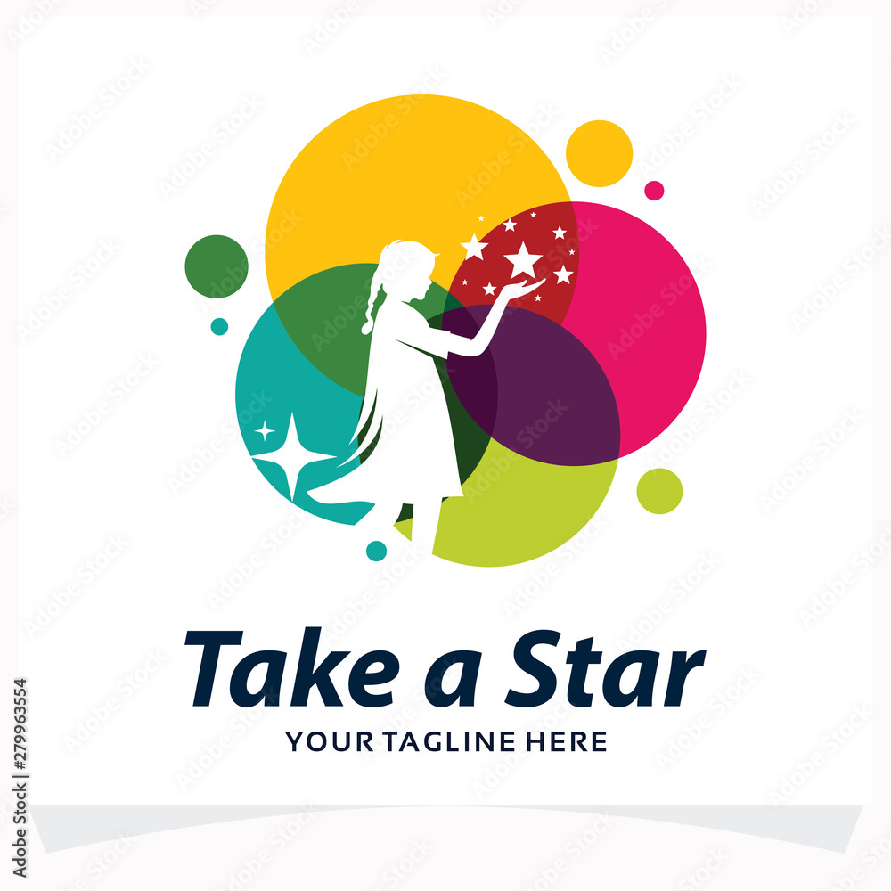 Wall mural Take a Star Logo Design Template