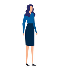 elegant young businesswoman avatar characters