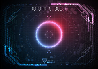 Blue Red Light Futuristic Border Interface Technology