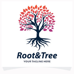 Fototapeta na wymiar Root and Tree Logo Design Template