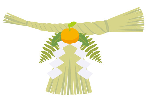 japanese shimekazari decoration with orange fruit clip art preview