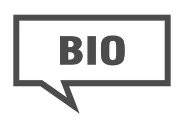 bio sign. bio square speech bubble. bio