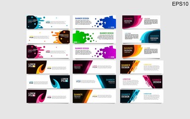 Bundle of 18 abstract design banner web template.vector design