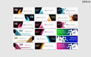 Bundle of 18 abstract design banner web template.vector design