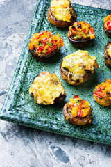 Mushrooms stuffed with vegetables