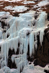 Caucasus. Midagrabin gorge. Frozen waterfalls.