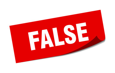 false sticker. false square isolated sign. false