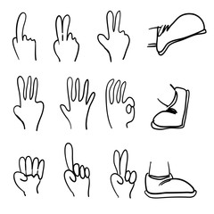 Fototapeta premium hand drawn Cartoon legs and hands doodle style