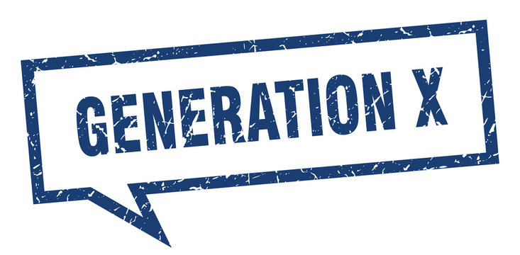 generation x sign. generation x square speech bubble. generation x