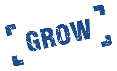 grow stamp. grow square grunge sign. grow