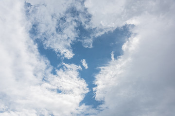 Sunny blue sky with lots of beautiful clouds