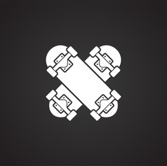 Skateboarding related icon on background for graphic and web design. Simple illustration. Internet concept symbol for website button or mobile app.