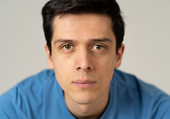 Fototapeta premium Portrait of young handsome man with happy and smiling face. Beauty concept and lifestyle